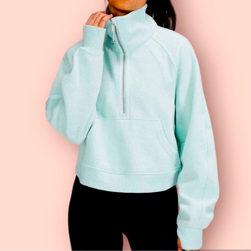 Lululemon Scuba Oversized Funnel Neck in Heathered Delicate Mint